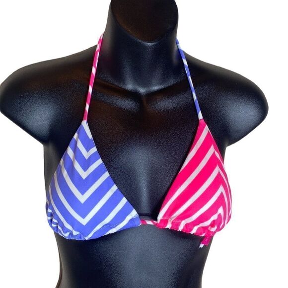 Victoria’s Secret xs triangle bikini top chevron print pink/purple - Picture 1 of 4